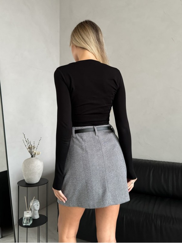 Жіноча спідниця кашемірова сiрого кольору 30221