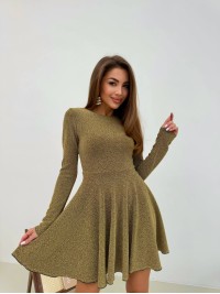 Вечірня сукня клеш золотого кольору 30240