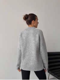 Жіночий теплий светр без шва сiрого кольору 30258