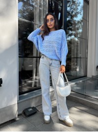 Жіночий легкий светр блакитного кольору 30282