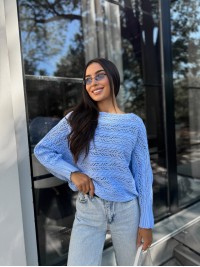 Жіночий легкий светр блакитного кольору 30282