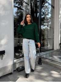 Жіночий легкий светр зеленого кольору 30286