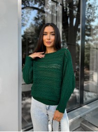 Жіночий легкий светр зеленого кольору 30286