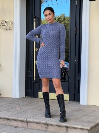 В'язана сукня синього кольору 30289