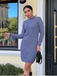 В'язана сукня синього кольору 30289