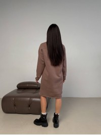 Тепла сукня на флісі кавового кольору 30404