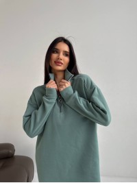 Тепла сукня на флісі фiсташкового кольору 30405