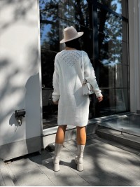 В'язана сукня міді молочного кольору 30462