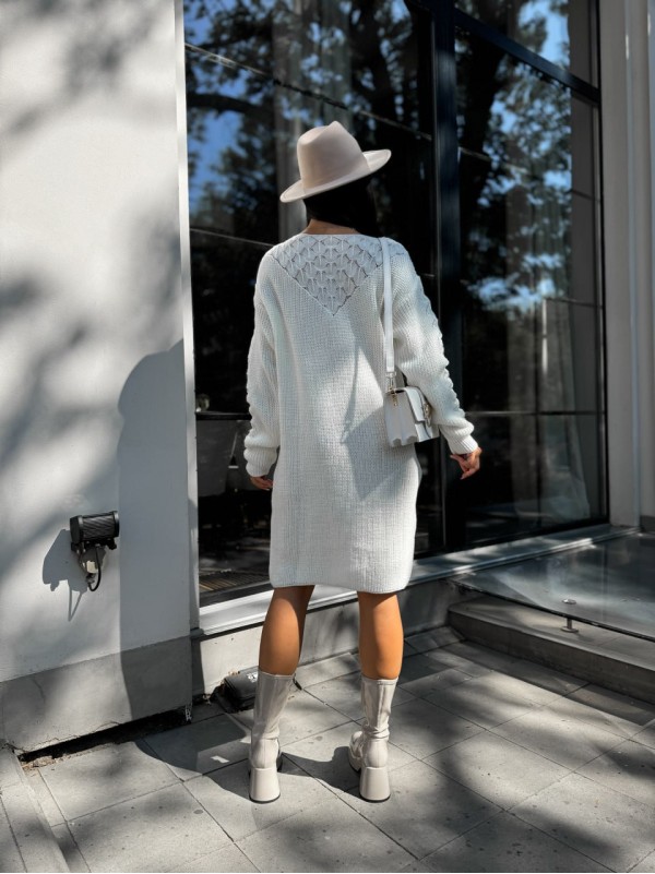 В'язана сукня міді молочного кольору 30462