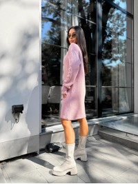 В'язана сукня міді рожевого кольору 30463