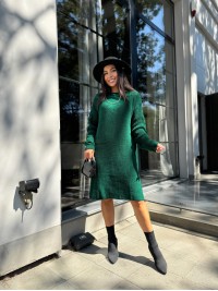 В'язана сукня міді смарагдового кольору 30464