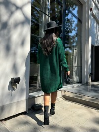 В'язана сукня міді смарагдового кольору 30464