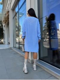 В'язана сукня міді блакитного кольору 30465