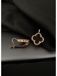 Сережки "Клевер" англійський замок золотого кольору 30609