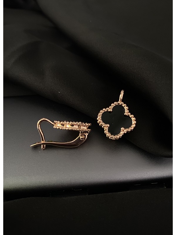 Сережки "Клевер" англійський замок золотого кольору 30609