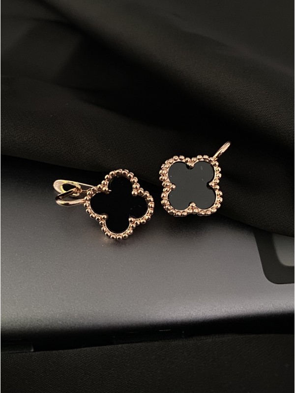 Сережки "Клевер" англійський замок золотого кольору 30609