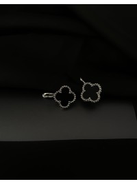 Сережки "Клевер" англійський замок срібного кольору 30610