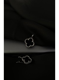 Сережки "Клевер" англійський замок срібного кольору 30610