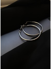 Сережки кільця класичні срібного кольору 30611