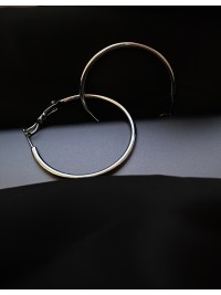 Сережки кільця класичні срібного кольору 30611