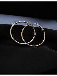 Сережки кільця класичні срібного кольору 30611