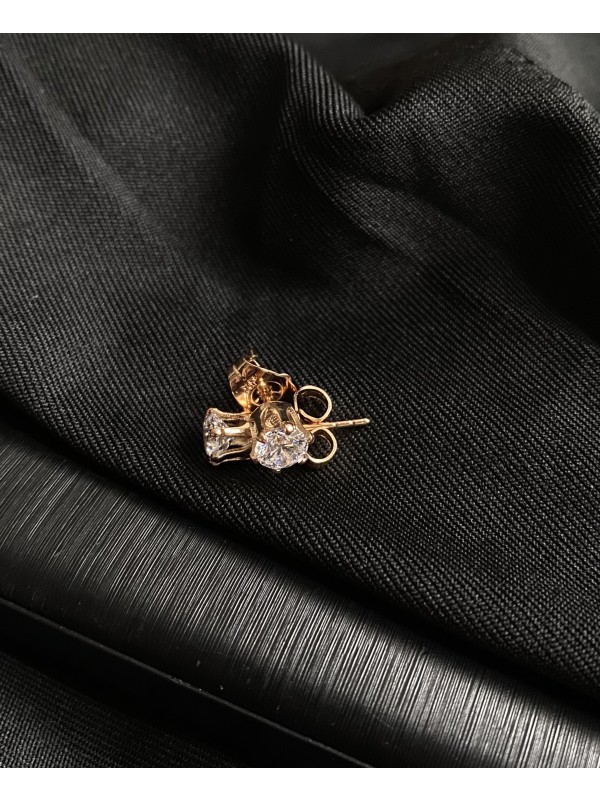 Сережки гвоздики класичні золотого кольору 30612