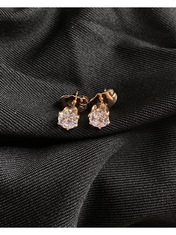 Сережки гвоздики класичні золотого кольору 30612