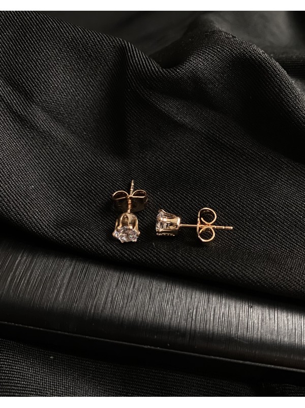 Сережки гвоздики класичні золотого кольору 30612