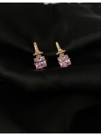 Сережки англійський замок  з позолотою рожевого кольору 30614