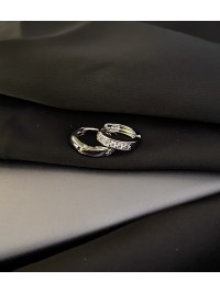 Сережки круглий замок срібного кольору 30615