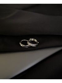 Сережки круглий замок срібного кольору 30615