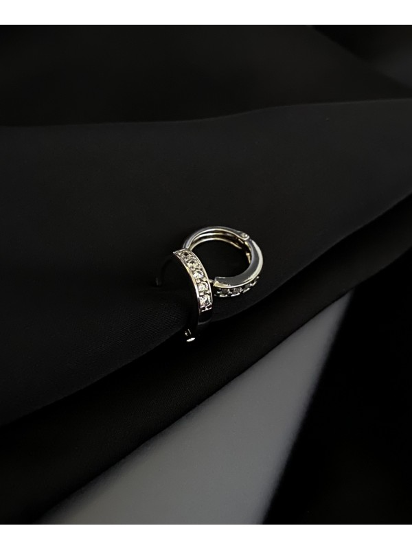 Сережки круглий замок срібного кольору 30615