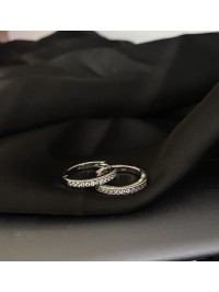 Сережки круглий замок срібного кольору 30616