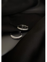 Сережки круглий замок срібного кольору 30616