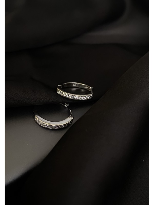 Сережки круглий замок срібного кольору 30616