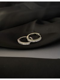 Сережки круглий замок срібного кольору 30616