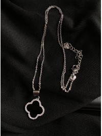 Кулон "Клевер" з ланцюжком срібного кольору 30621