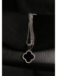 Кулон "Клевер" з ланцюжком срібного кольору 30621