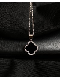 Кулон "Клевер" з ланцюжком срібного кольору 30621