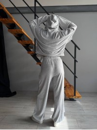 Жіночий велюровий костюм сірого кольору 30642