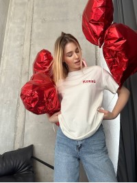 Базова жіноча футболка з написом бiлого кольору 30652