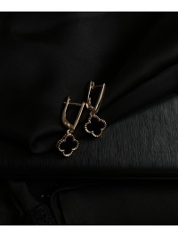 Сережки "Клевер" золотого кольору 30716