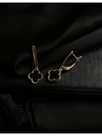 Сережки "Клевер" золотого кольору 30716