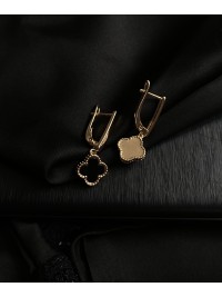 Сережки "Клевер" золотого кольору 30716