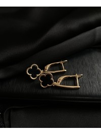 Сережки "Клевер" золотого кольору 30716