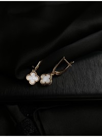 Сережки "Клевер" золотого кольору 30717