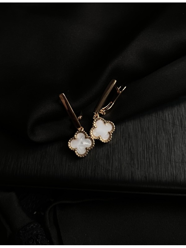 Сережки "Клевер" золотого кольору 30717