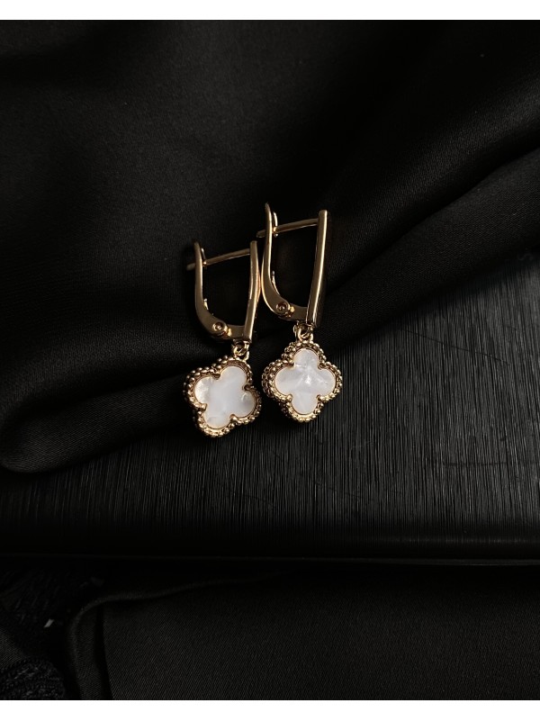 Сережки "Клевер" золотого кольору 30717