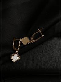 Сережки "Клевер" золотого кольору 30717