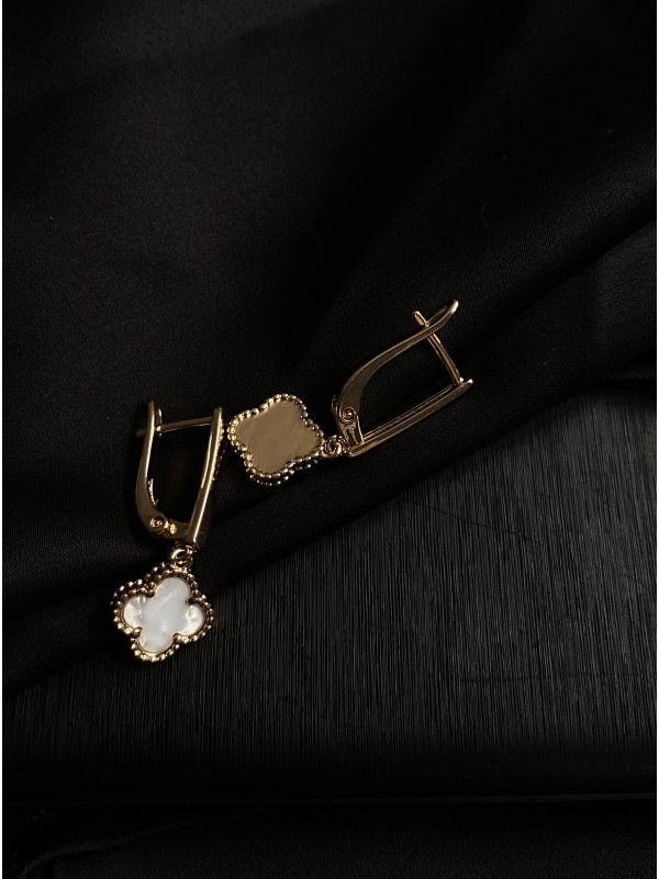 Сережки "Клевер" золотого кольору 30717